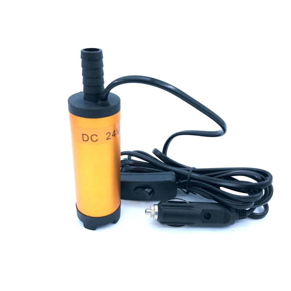 Submersible 12V mini diesel transfer pump with 38mm aluminum alloy housing and power cord