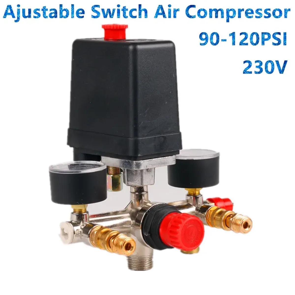 Air Compressor Pressure Relief Valve Switch Manifold | 90-120PSI | Gauges - Thumbnail 7