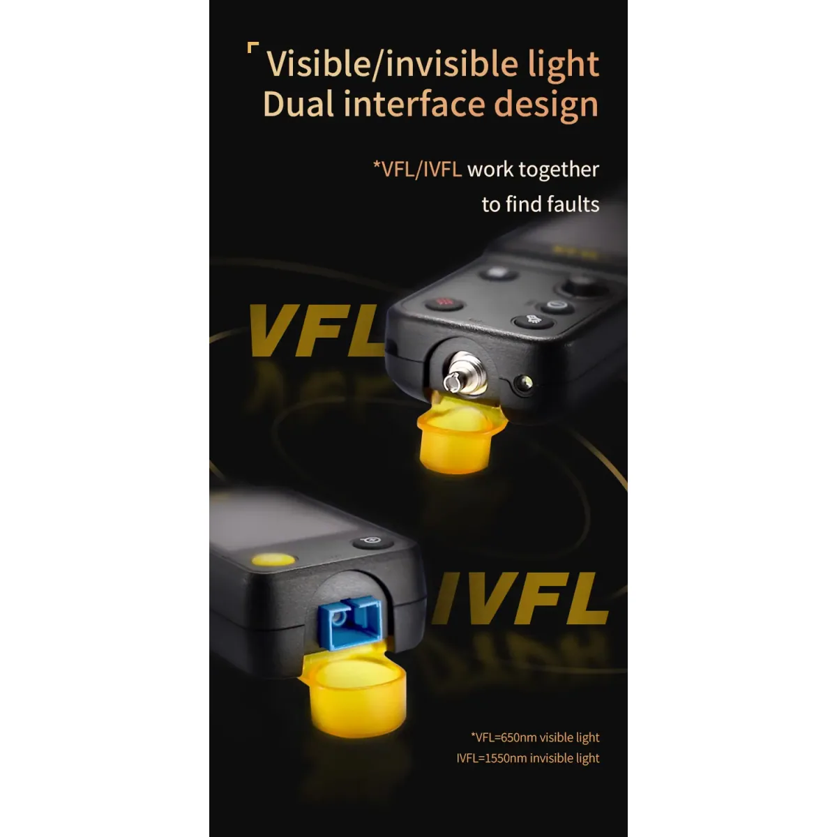 Visual Fault Locator FWV-100 | 10mW VFL + 1550nm Trace | 20km Fault Finder - Thumbnail 2