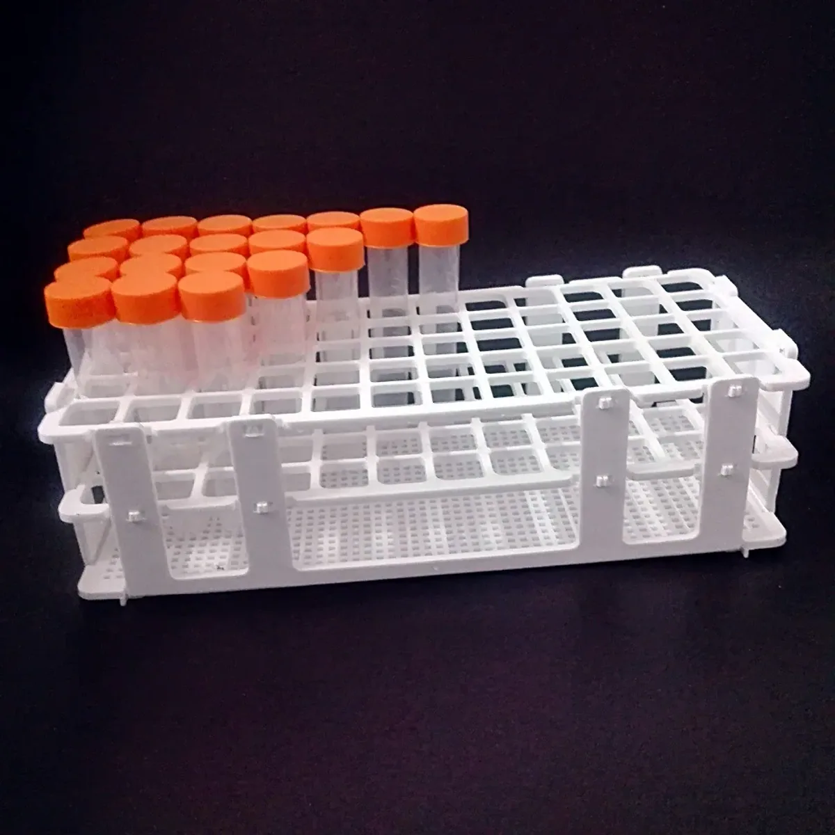 Plastic Test Tube Rack 60 Hole | 16mm Wells | Detachable White