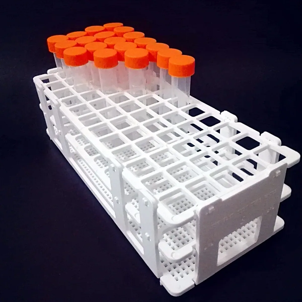 Plastic Test Tube Rack 60 Hole | 16mm Wells | Detachable White - Thumbnail 4