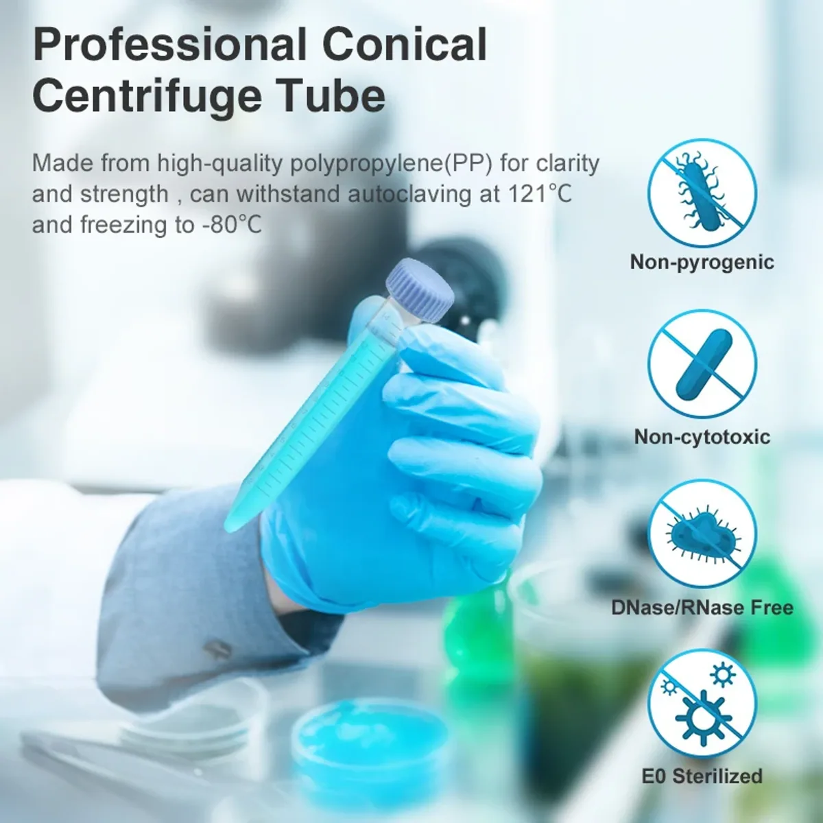 Centrifuge Tube 0.2ml to 50ml | Polypropylene | Leak-Proof Screw Cap - Thumbnail 3