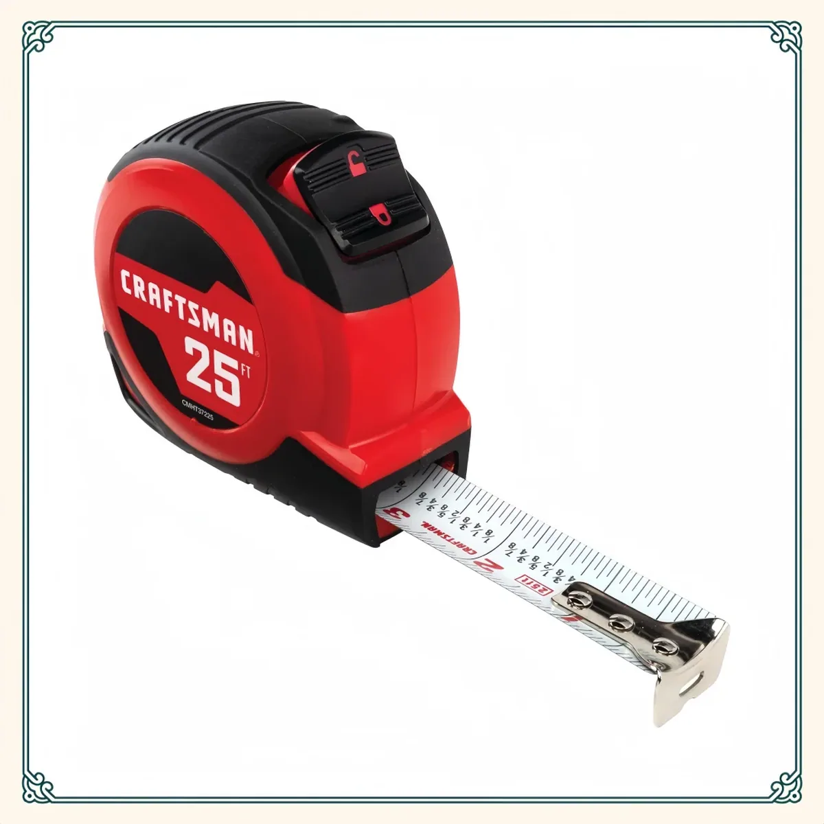 25-Foot Tape Measure | Self-Locking Blade with Fraction Markings for Precision Work - Image 1