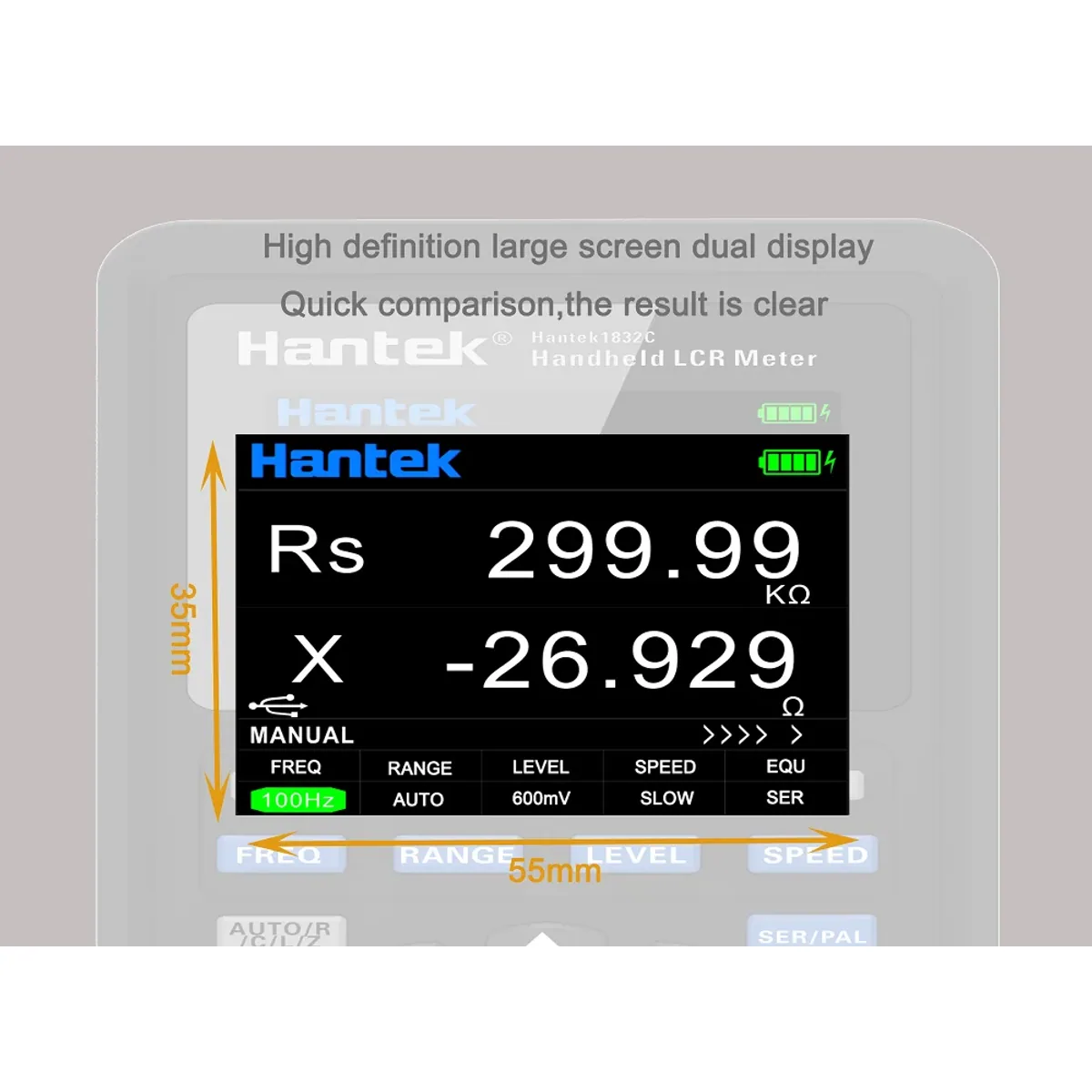 Handheld LCR Meter 1833C / 1832C | 100Hz to 100kHz | 0.3% Basic Accuracy - Thumbnail 2