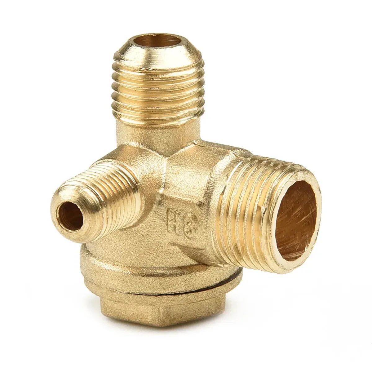 Air Compressor Check Valve | 3 Port Brass | 10mm 14mm 16mm Ports - Thumbnail 2