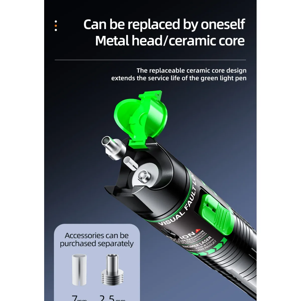 Visual Fault Locator Pen | Green 510nm or Red 650nm | 15mW to 50mW - Thumbnail 7