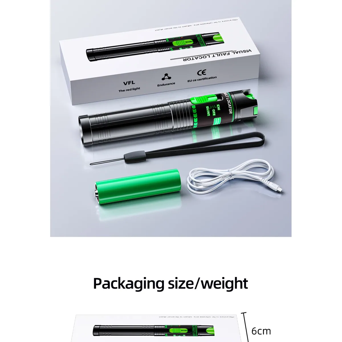 Visual Fault Locator Pen | Green 510nm or Red 650nm | 15mW to 50mW - Thumbnail 5