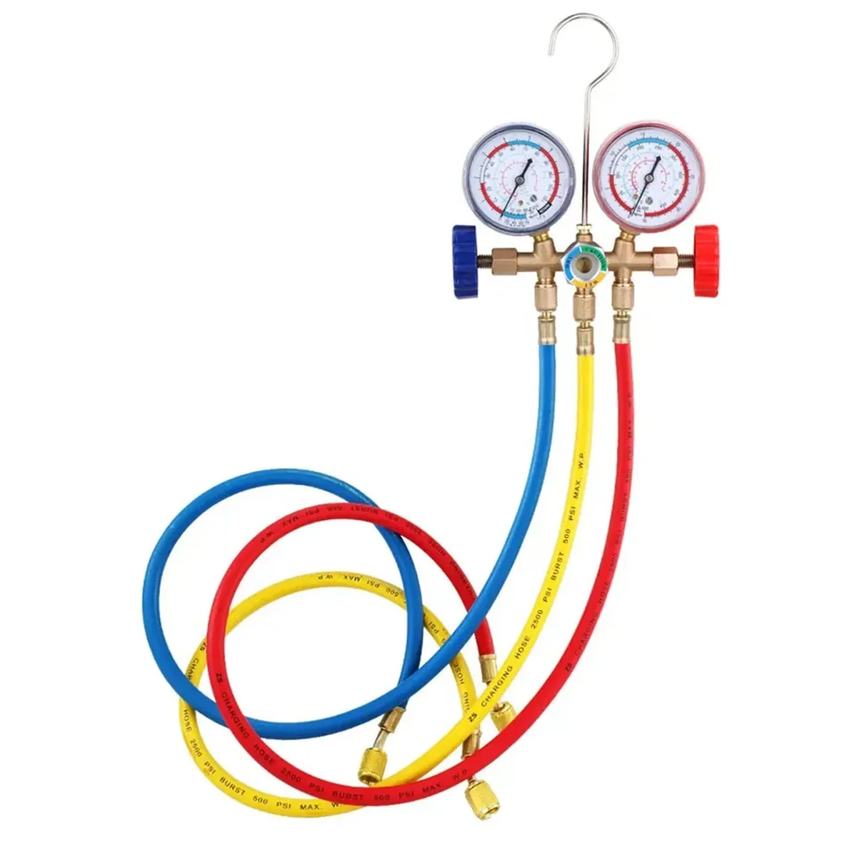 Car AC Recharge Kit | 3-Way Manifold Gauge | R12 R22 R134a Hose