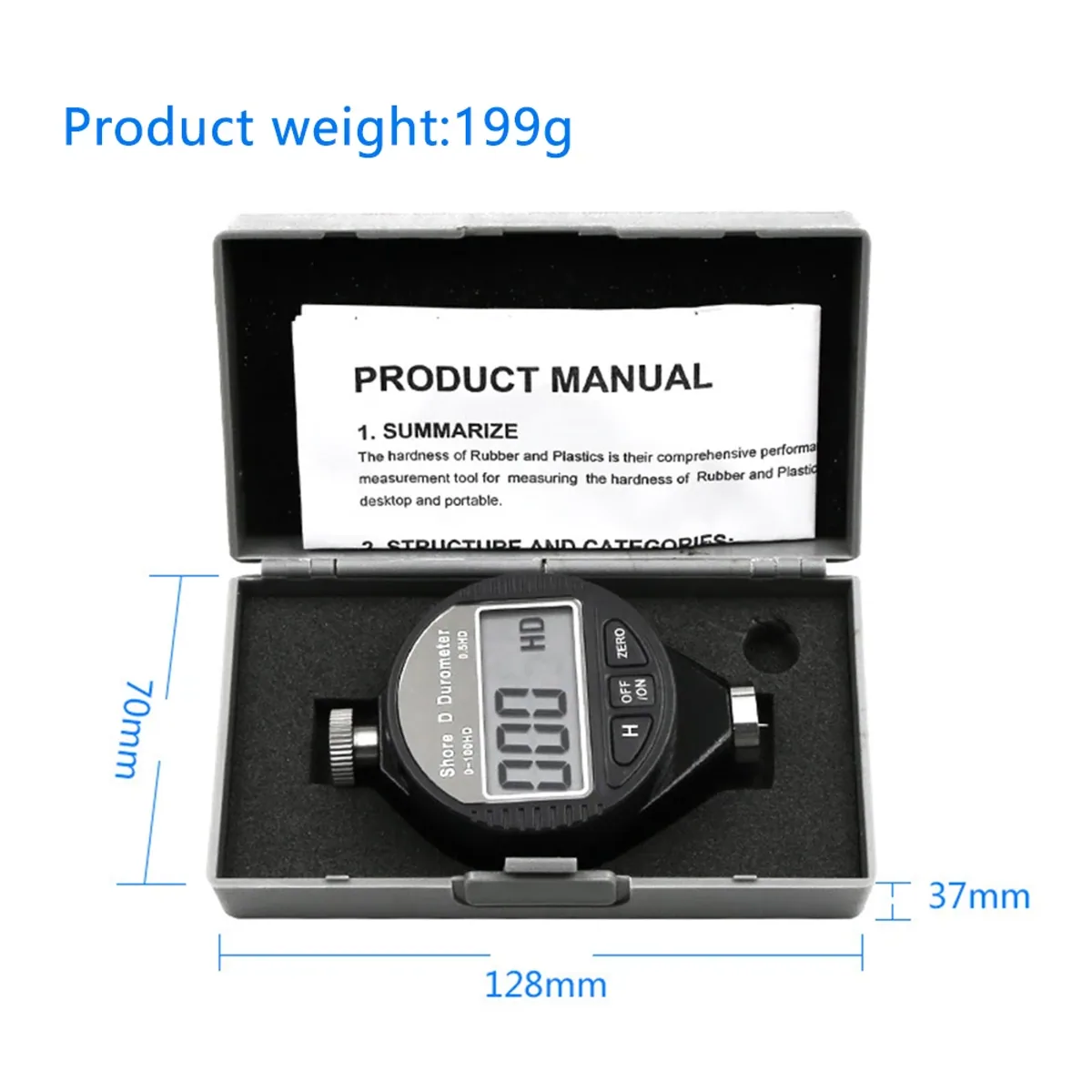 Digital Shore Durometer | 0 to 100 HA, HC or HD | 0.5 Resolution - Thumbnail 4