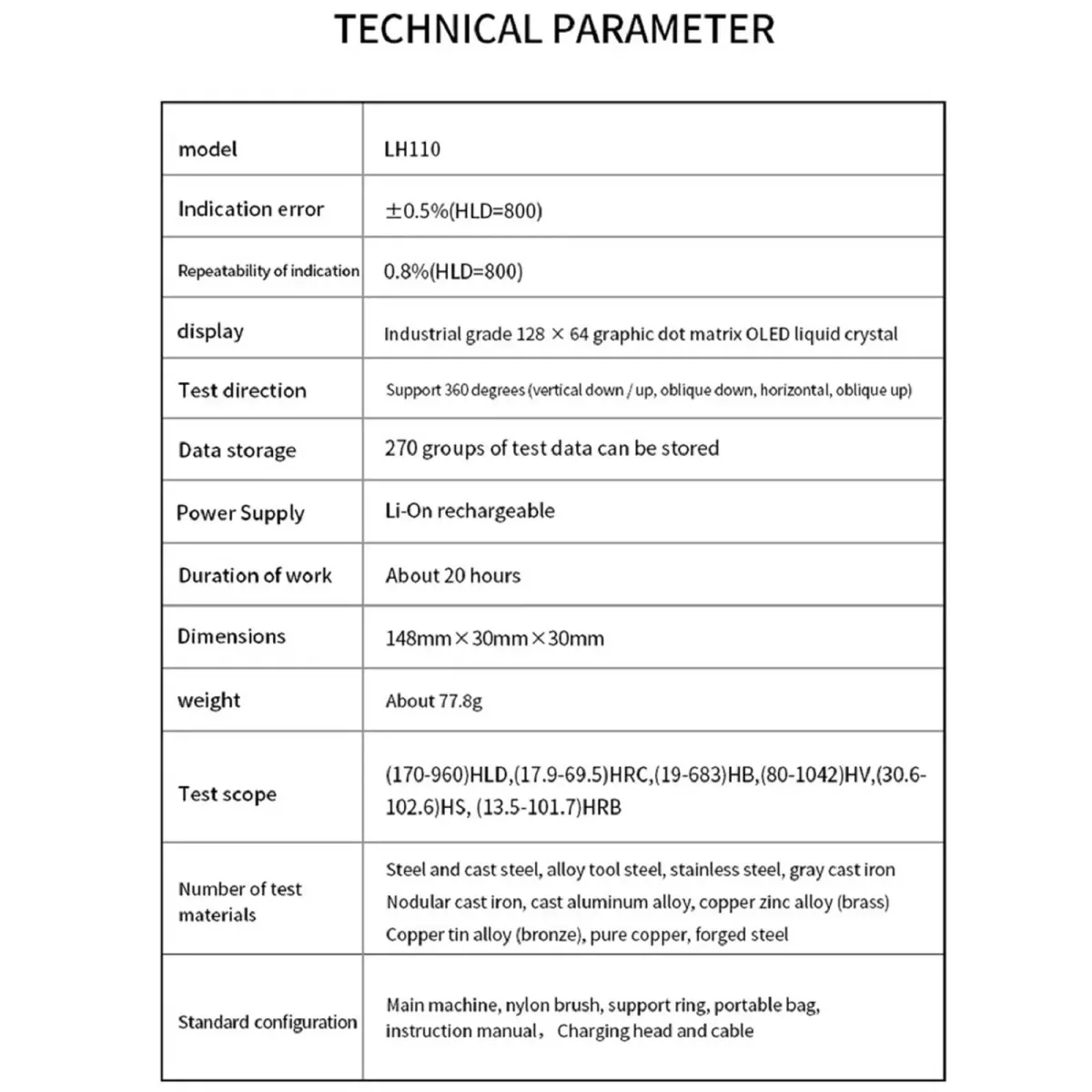 Leeb Hardness Tester | HRC, HRB, HB, HV, HS, HL | 360° Pen Type - Thumbnail 3