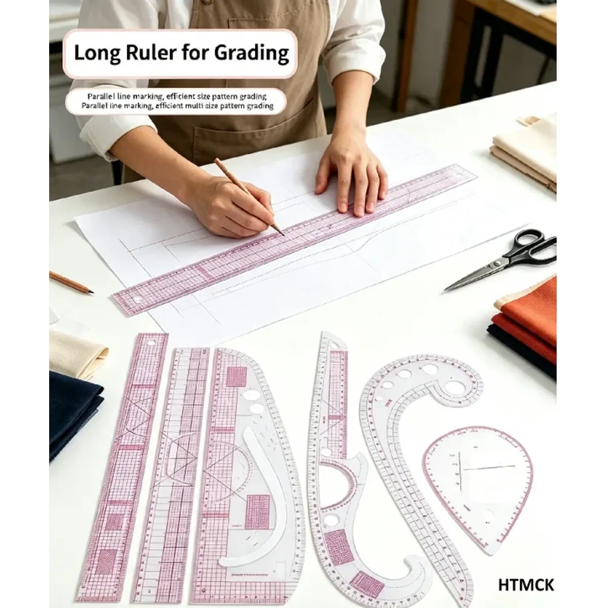 French Curve Ruler Set | 6-Piece Tailoring Templates for Pattern Drafting & Sewing - Image 1