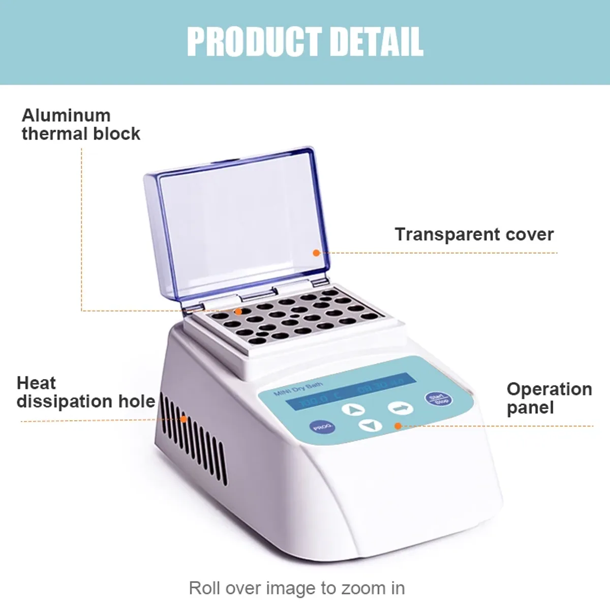 Mini Dry Bath for Laboratory Centrifuge Tubes MINIB-100 | R.T. +5°C to 100°C - Thumbnail 2