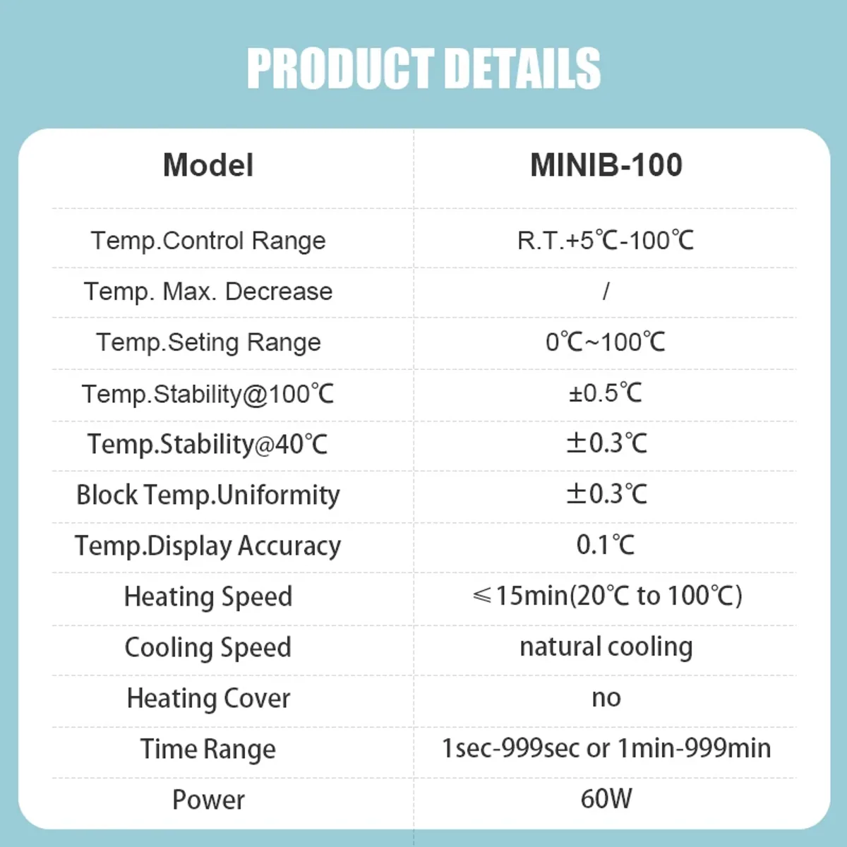Mini Dry Bath for Laboratory Centrifuge Tubes MINIB-100 | R.T. +5°C to 100°C - Thumbnail 3