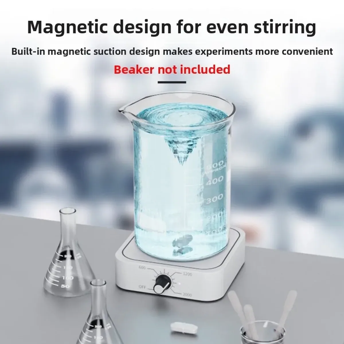 Mini Magnetic Stirrer | 200 to 2000 RPM | Stepless Speed Dial | USB 5V - Thumbnail 2