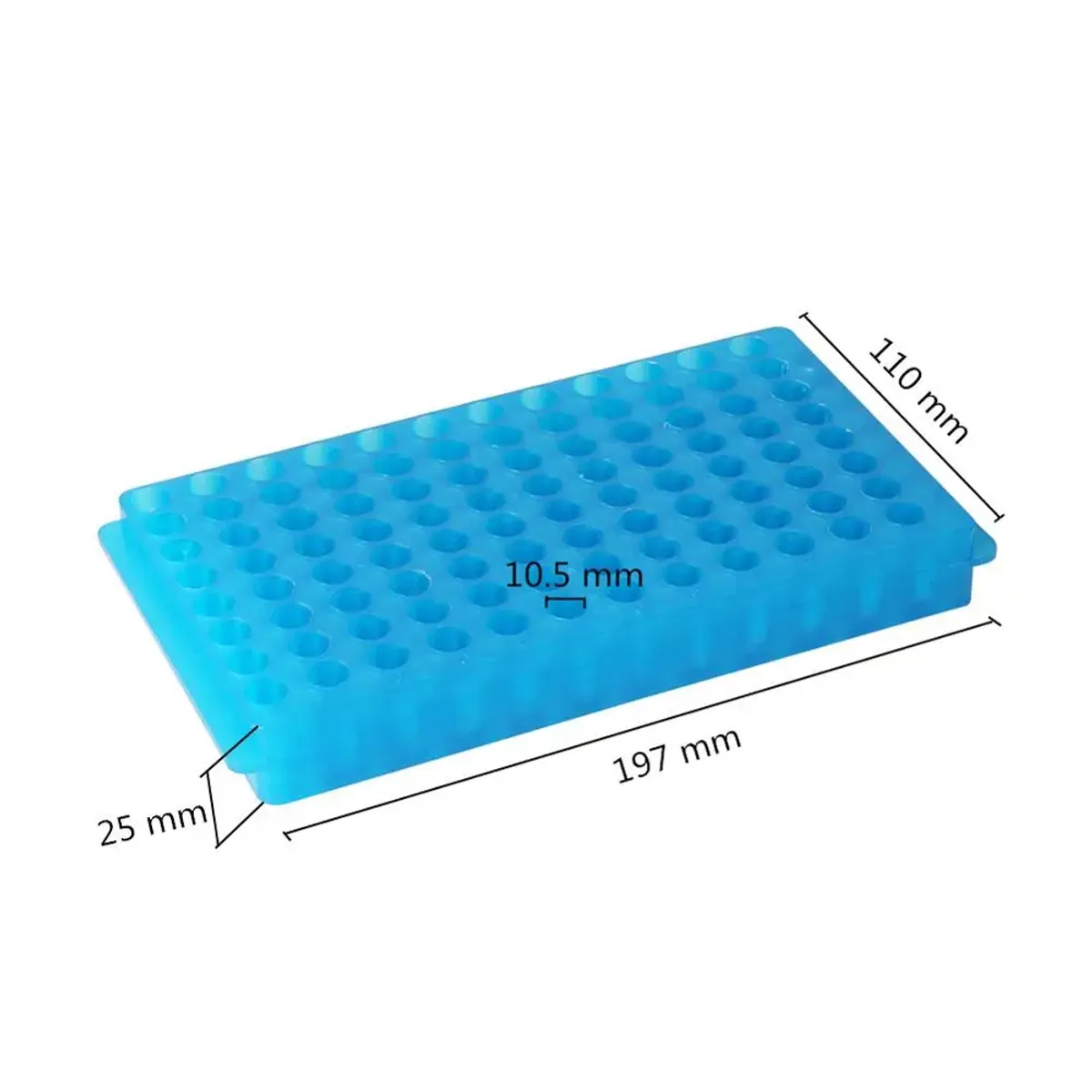 Centrifuge Tube Rack 96 Hole | 0.5ml, 1.5ml, 2ml | Plastic, 197mm - Thumbnail 3