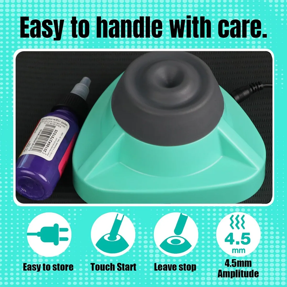 Mini Vortex Mixer VM-300 | 10000rpm | 50ml Load | Touch Start - Thumbnail 3