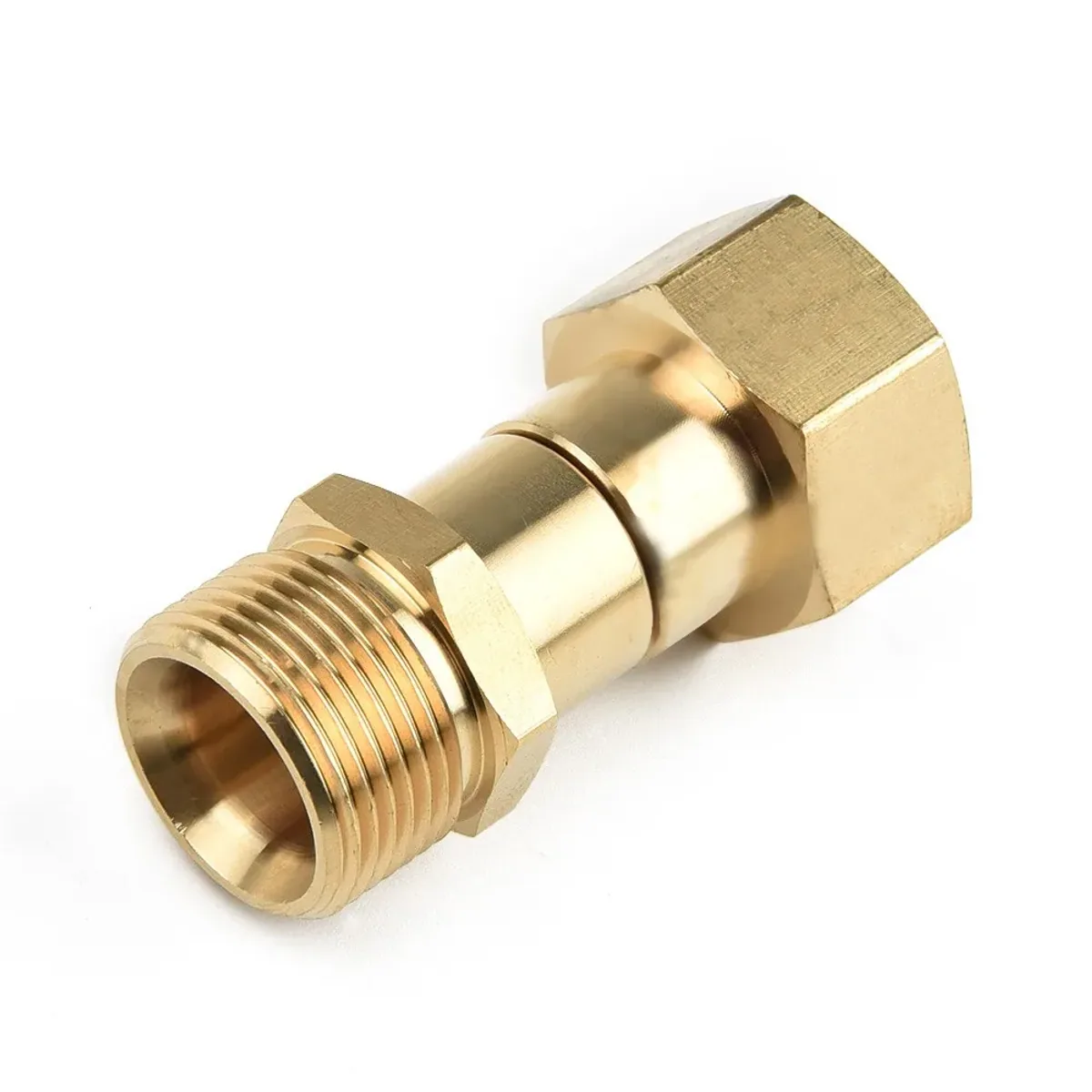 Pressure Washer Hose Connector M22 14mm | Brass Swivel | 360 Degree