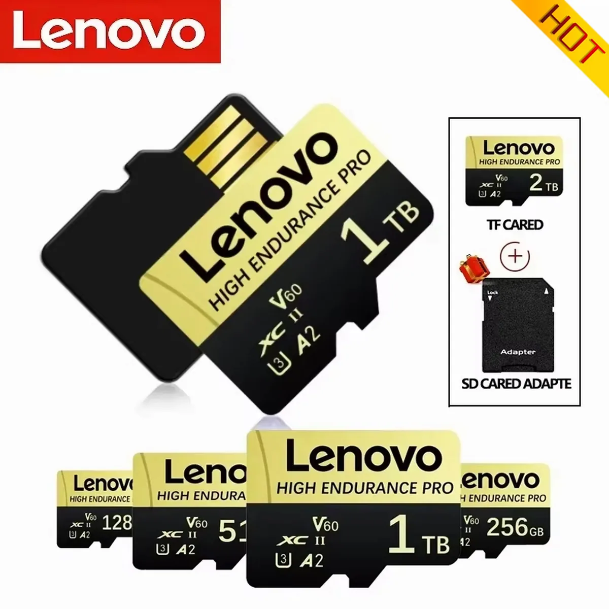 A Lenovo 1TB micro SD card, a high-speed TF card for 4K video in phones and cameras.