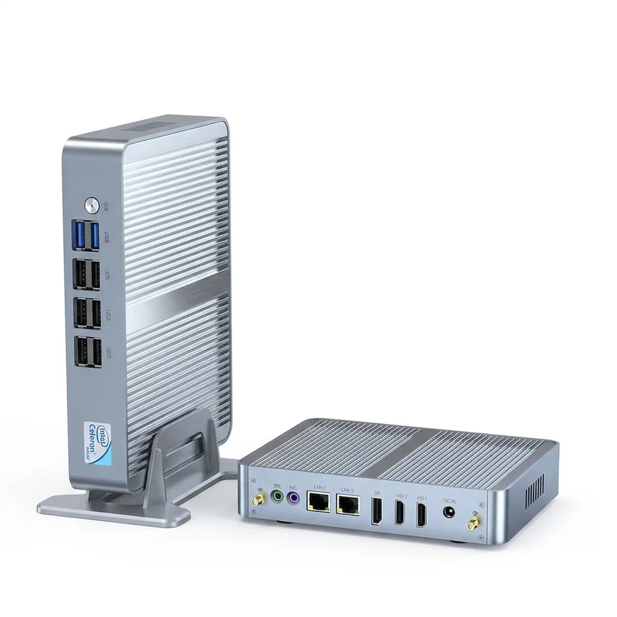 Fanless Mini PC | Intel N100/N95 Dual LAN | Triple 4K - Thumbnail 2