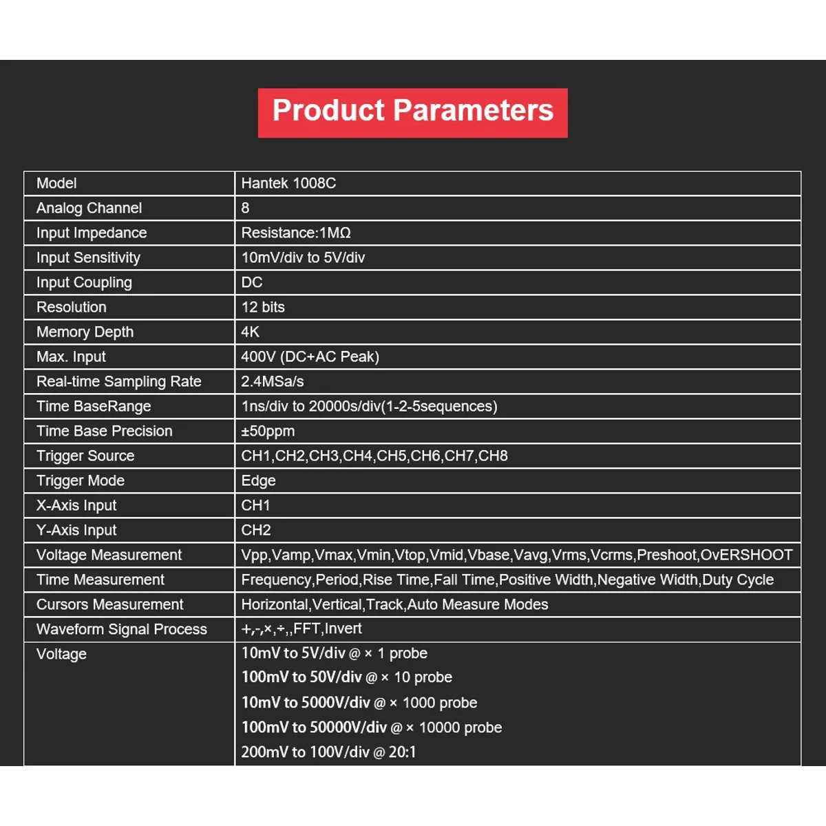 Automotive Oscilloscope | 8 Channel USB 12-bit 2.4MSa/s | 1008C - Thumbnail 4