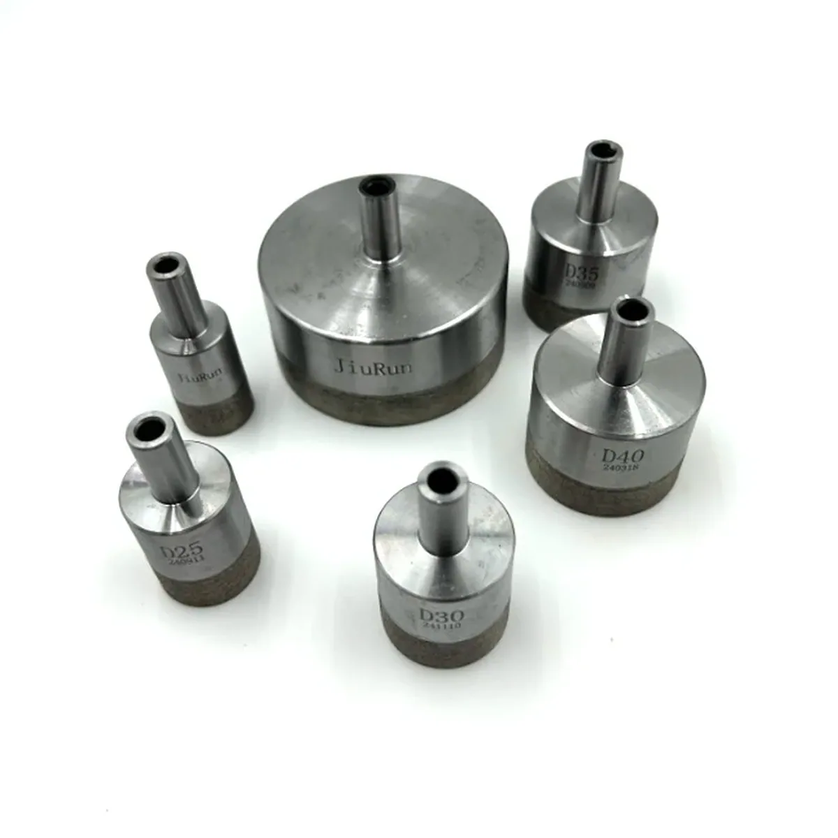 Diamond sintered drill bit set for tile, marble, glass, and ceramic, featuring 4mm to 120mm hole saw sizes for power tools.