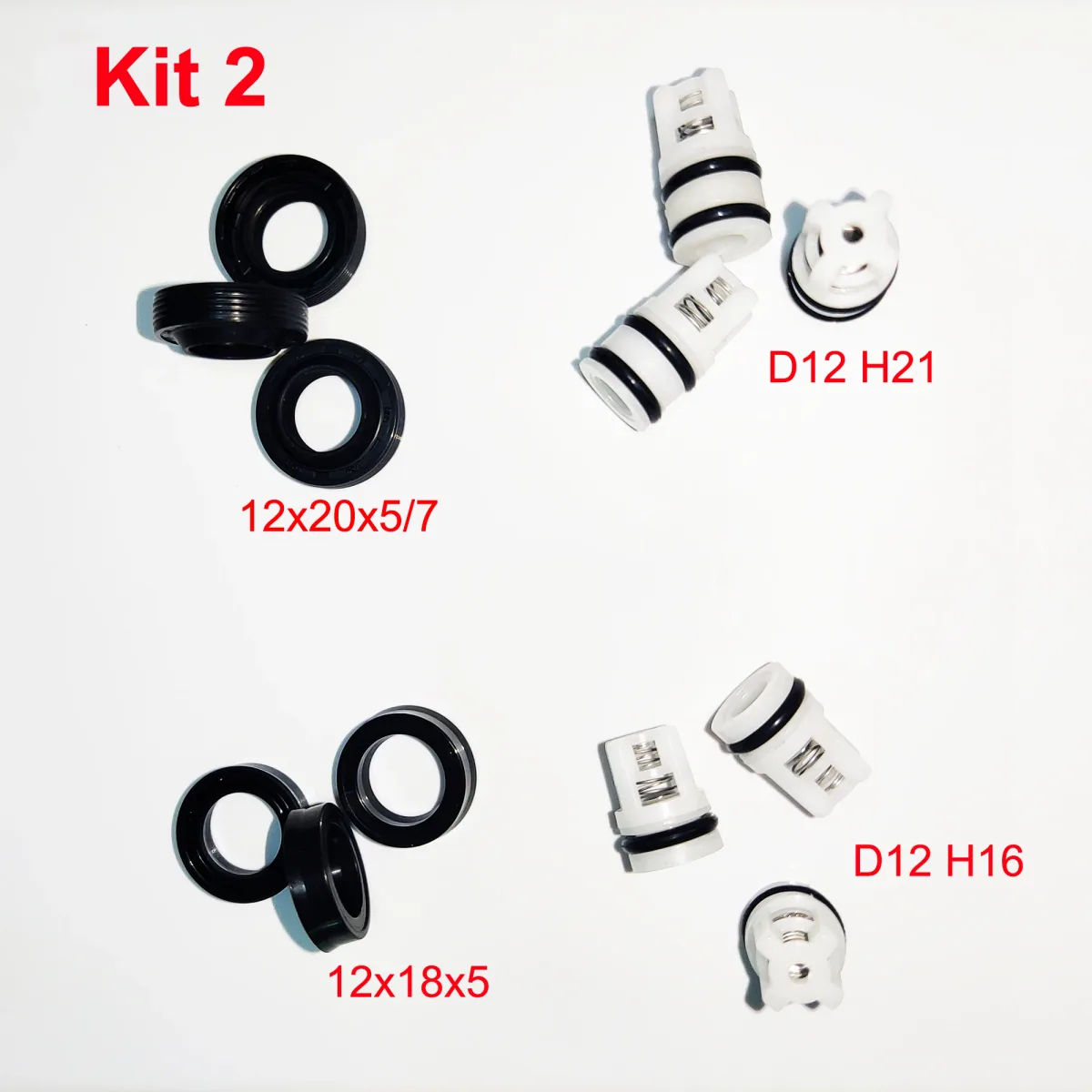 Pressure Washer Replacement Parts Kit | Oil Seals & Check Valves | 12mm - Thumbnail 4