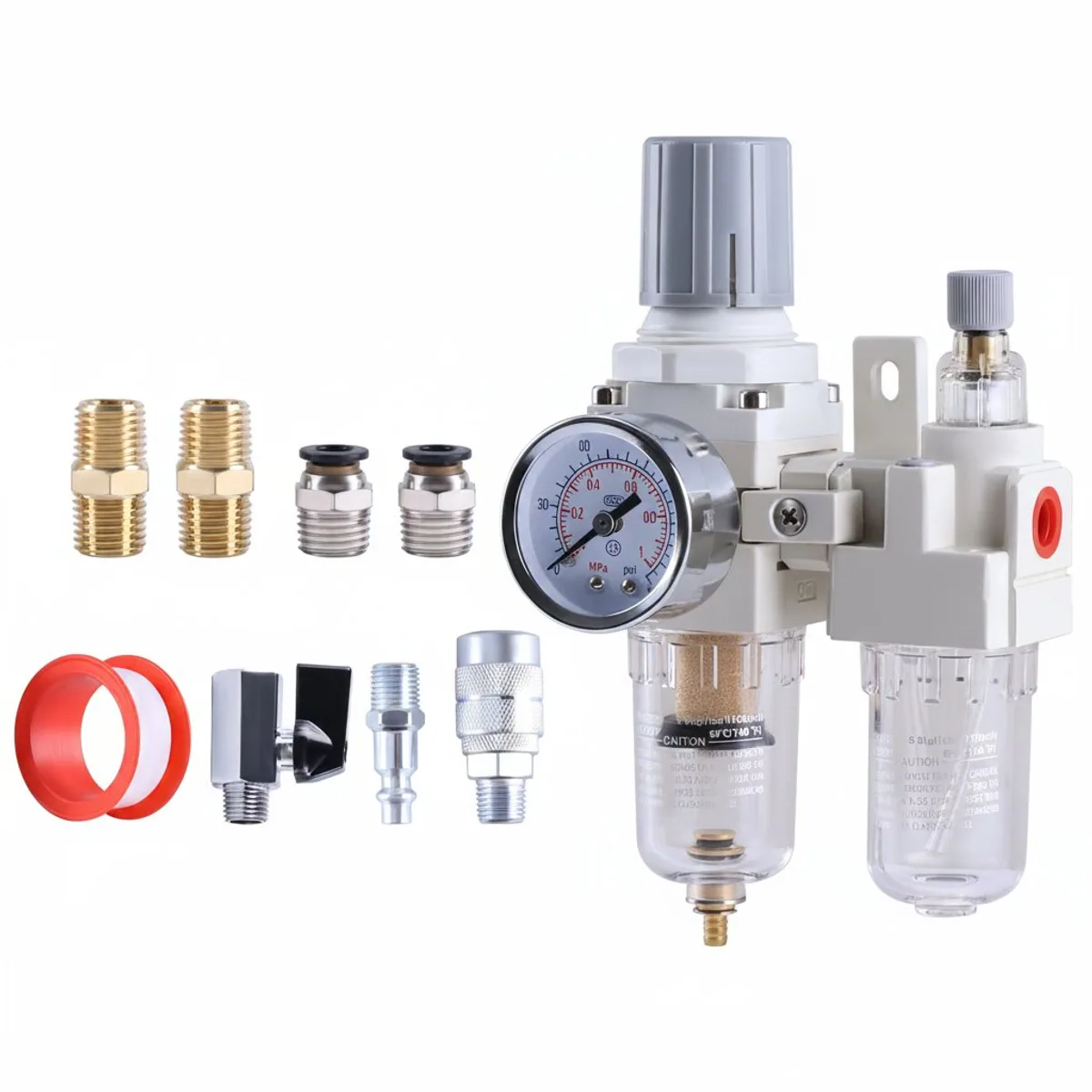 AC Series Air Source Processor with differential pressure drainage and oil water separator for industrial pneumatic systems.