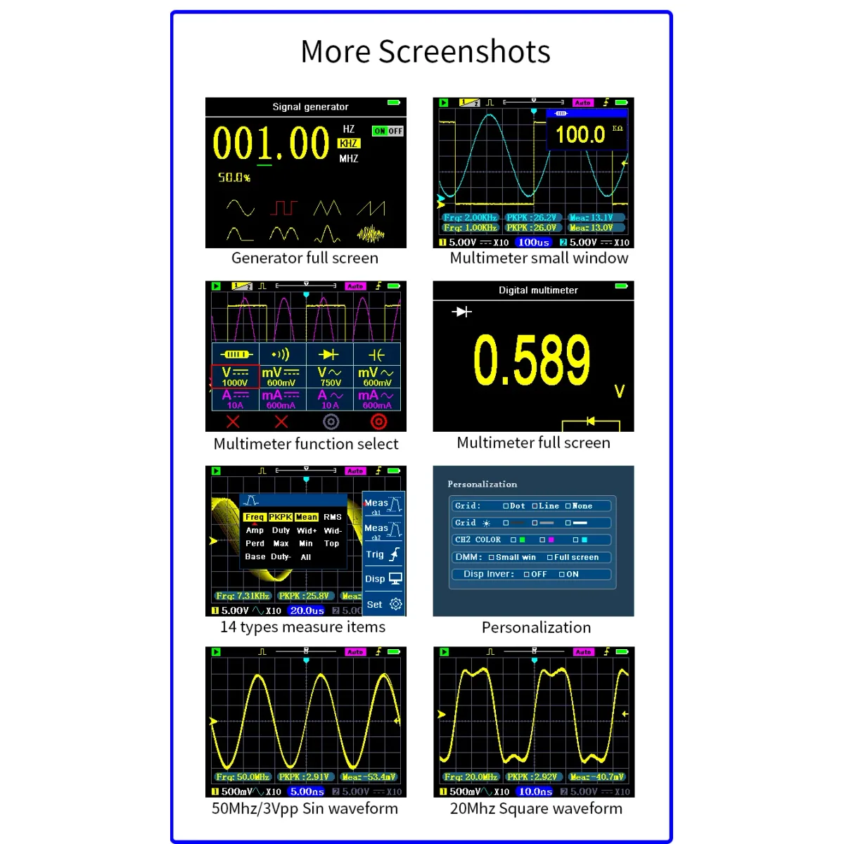 Oscilloscope Signal Generator DSO3D12 | Up to 120MHz 250MSa/s | 3 in 1 - Thumbnail 6