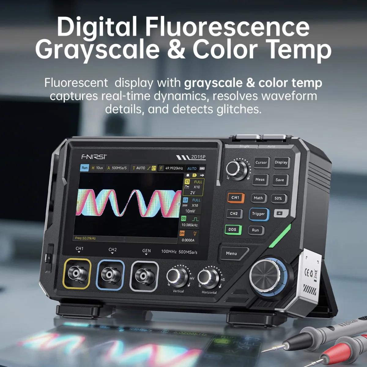 Digital Oscilloscope 2D15P | 2CH 100MHz 500MSa/s | Multimeter and DDS - Thumbnail 2