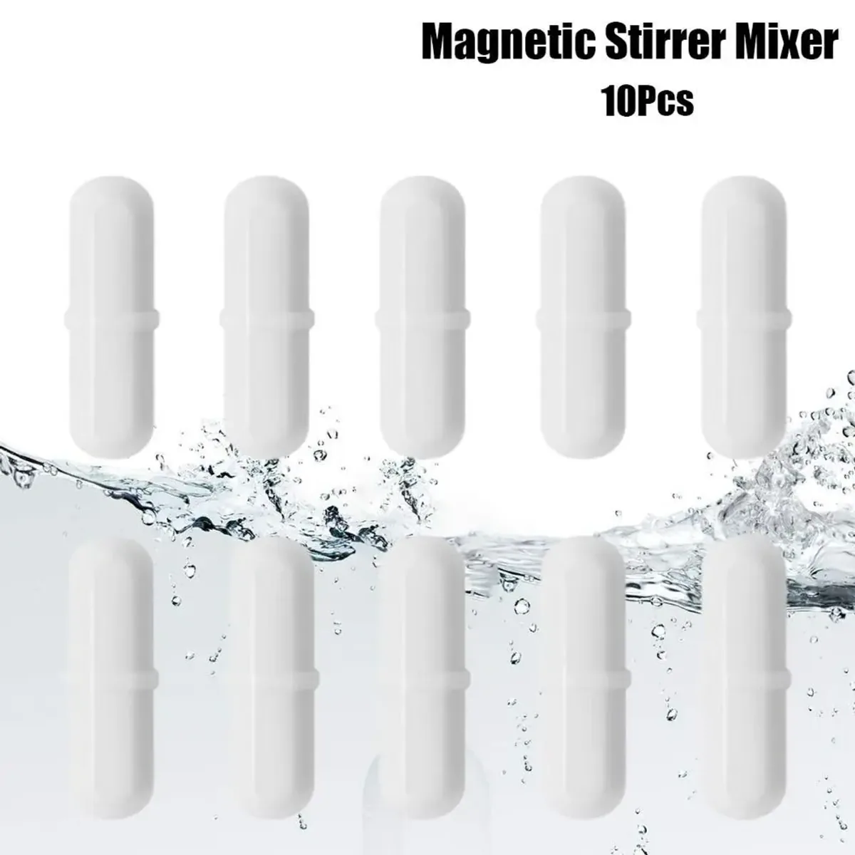 PTFE Magnetic Stir Bars 10 Pack | White Cylindrical | 6mm to 15mm Options