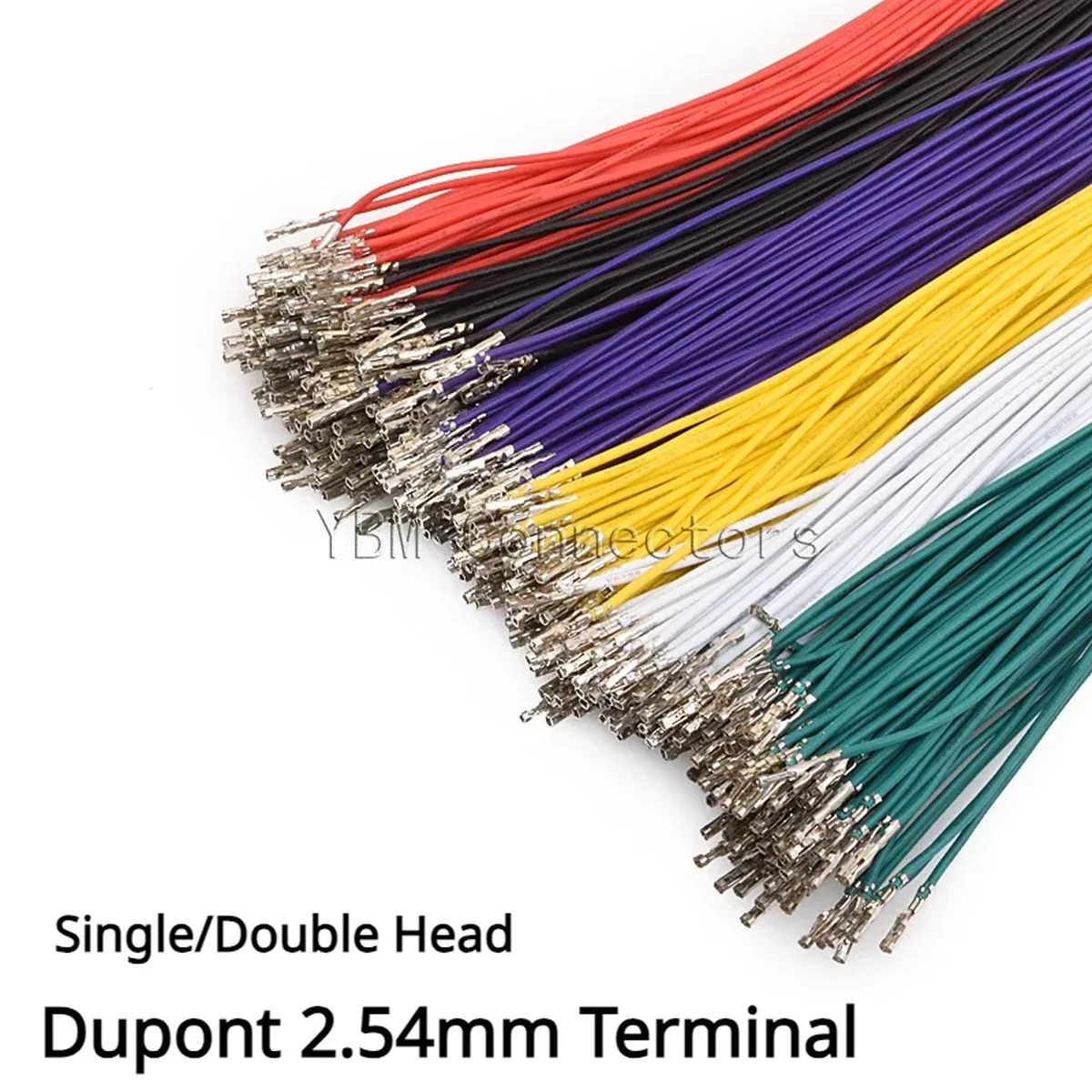 Dupont 2.54mm terminal connecting line cable set with single and double headers, 26AWG electronic wire in various lengths from 10cm to 50cm.