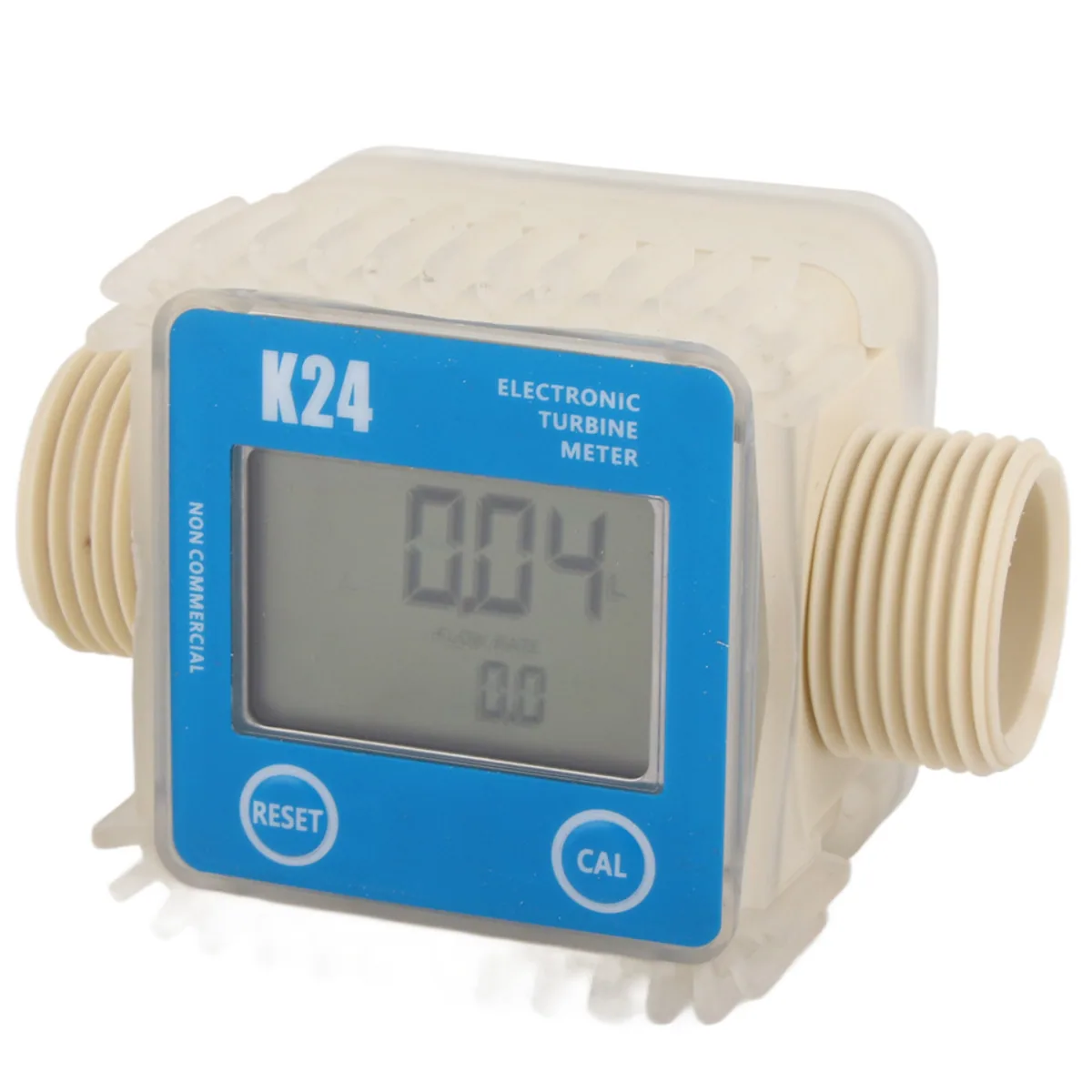 K24 LCD digital diesel flow meter gauge installed for fuel oil and water transfer lines