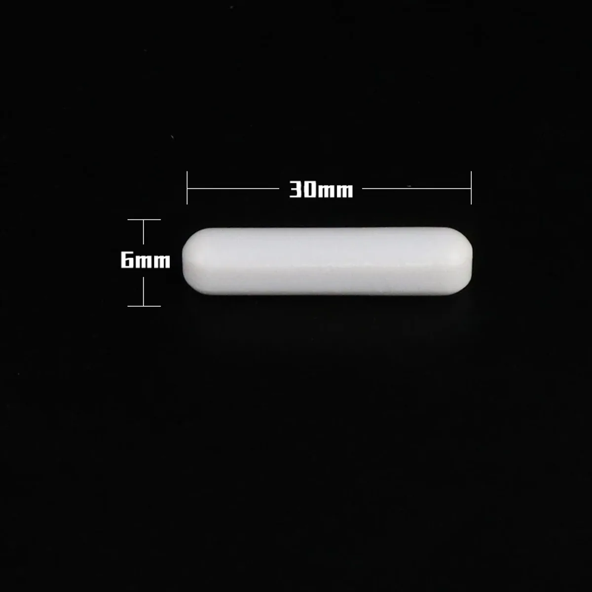 Lab Glassware PTFE Magnetic Stir Bars | White, No Pivot Ring | C3x5 to C8x45 - Thumbnail 5