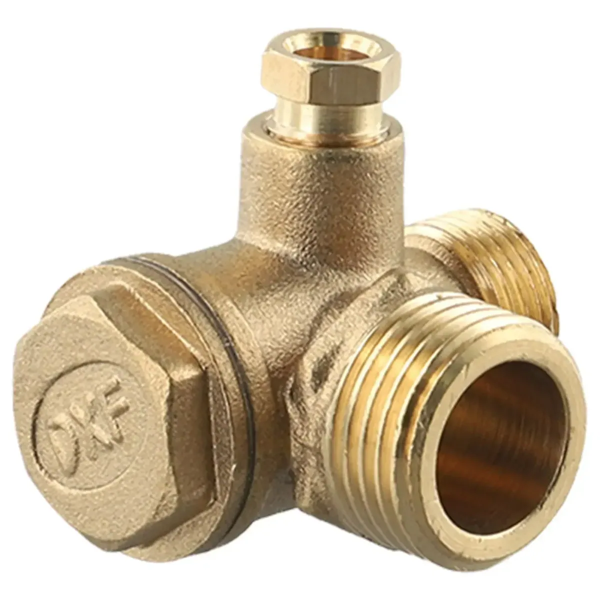 Air Compressor Check Valve | Brass 3-Port | 6mm Bore | Male Thread - Thumbnail 4