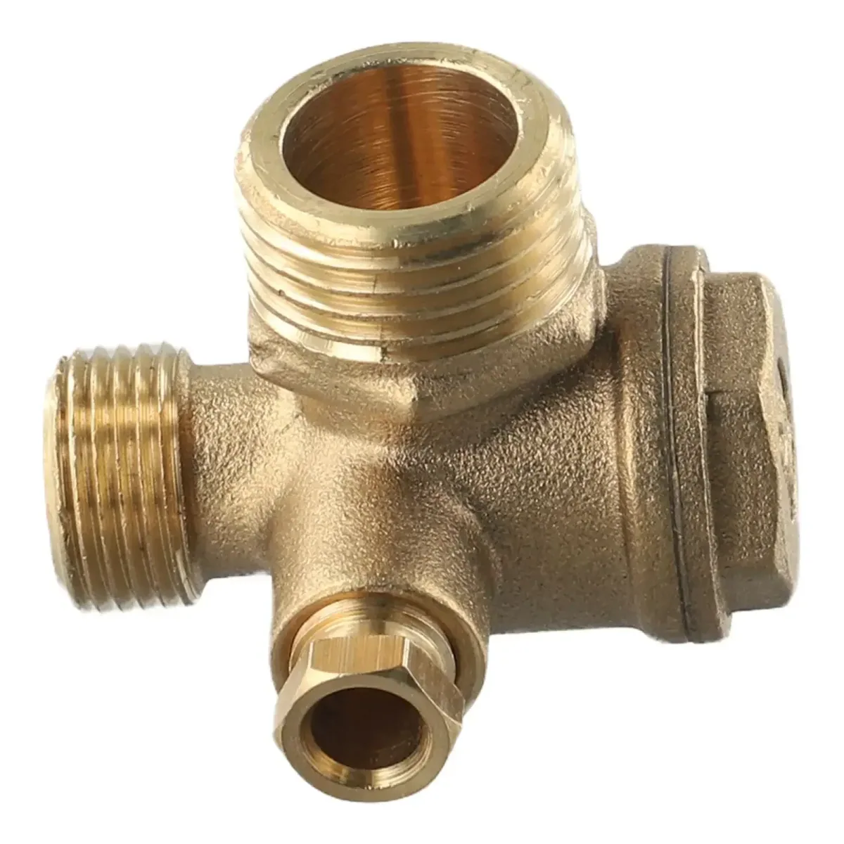 Air Compressor Check Valve | Brass 3-Port | 6mm Bore | Male Thread - Thumbnail 2