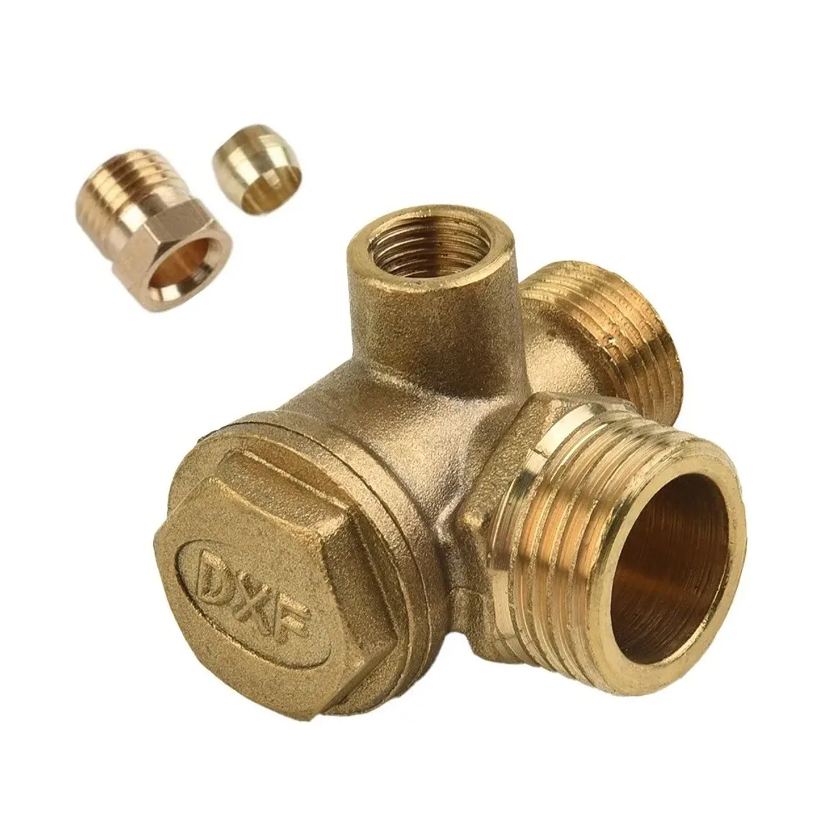 Air Compressor Check Valve | Brass 3-Port | 6mm Bore | Male Thread - Thumbnail 5