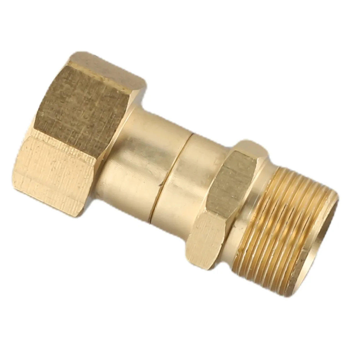 Pressure Washer Hose Connector | Brass M22 Swivel | 14mm Bore - Thumbnail 2