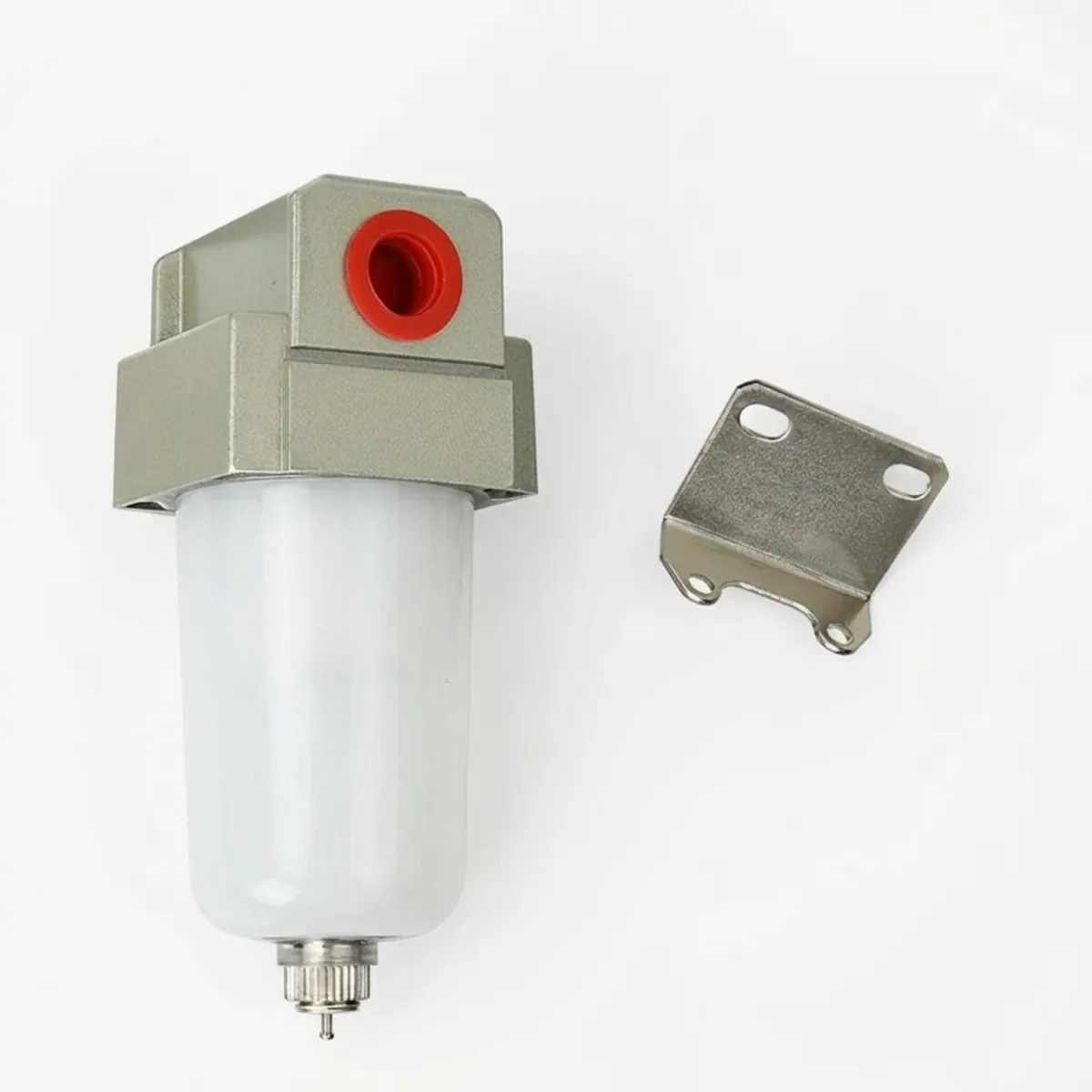 AF2000-02 copper filter air pump filter and oil water separator for pneumatic compressor systems, with metal housing and pressure gauge.