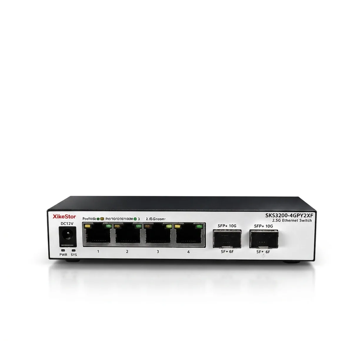4 Port 2.5GbE L2 Managed Switch | 2x 10G SFP+ | Fanless Metal Housing - Thumbnail 2