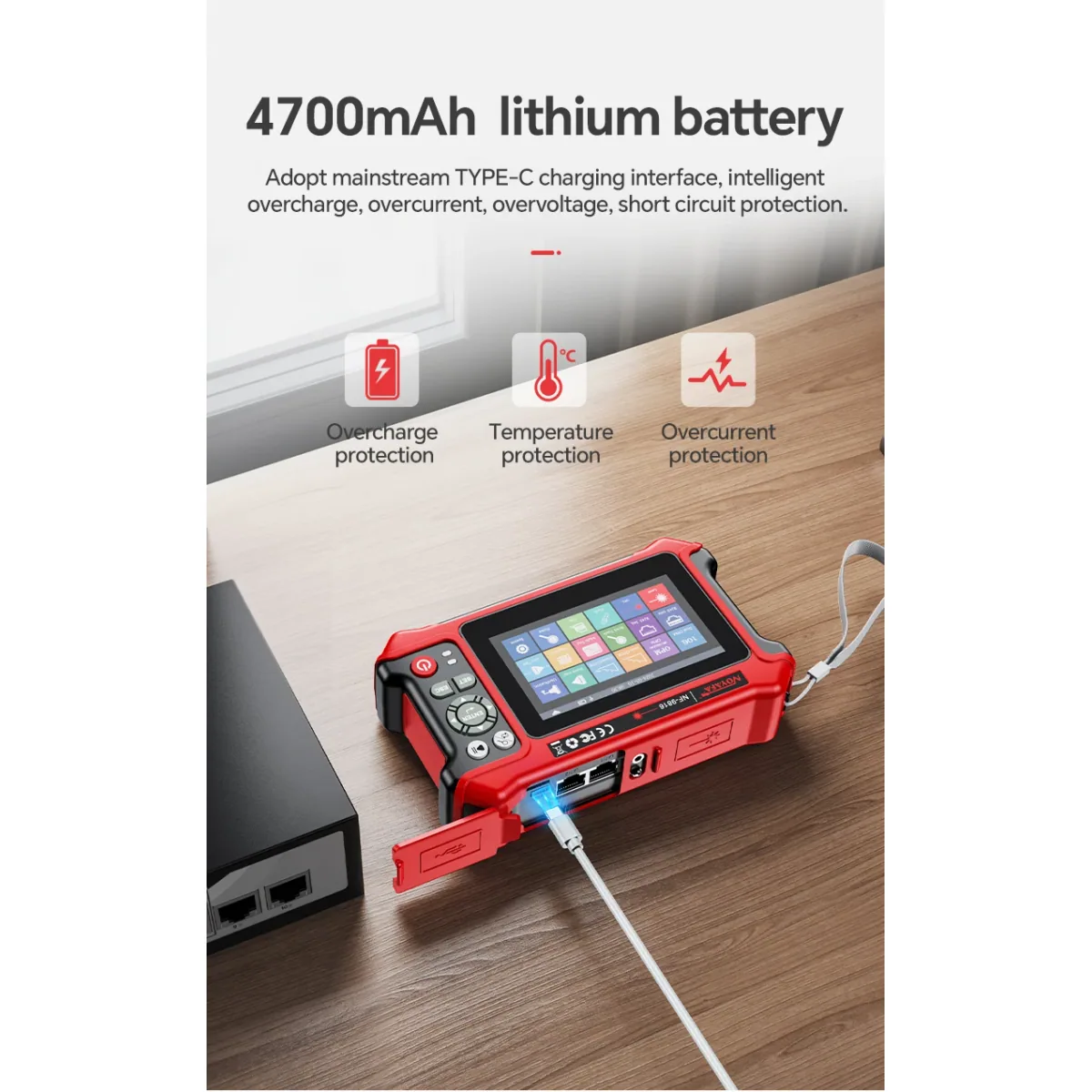 OTDR NF-9816 | 1310/1550nm 28/26dB, 80km | 10G PON OPM, VFL and RJ45 - Thumbnail 5