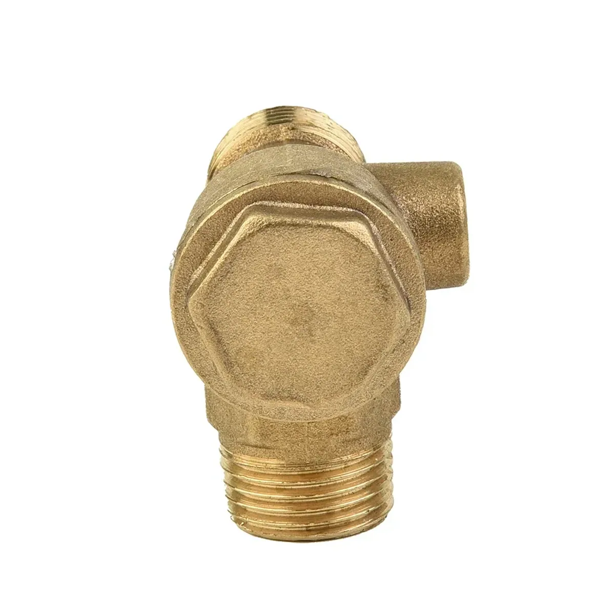 Air Compressor Check Valve | 3-Port Brass | 1/2" x 1/2" x 1/8" Male - Thumbnail 6