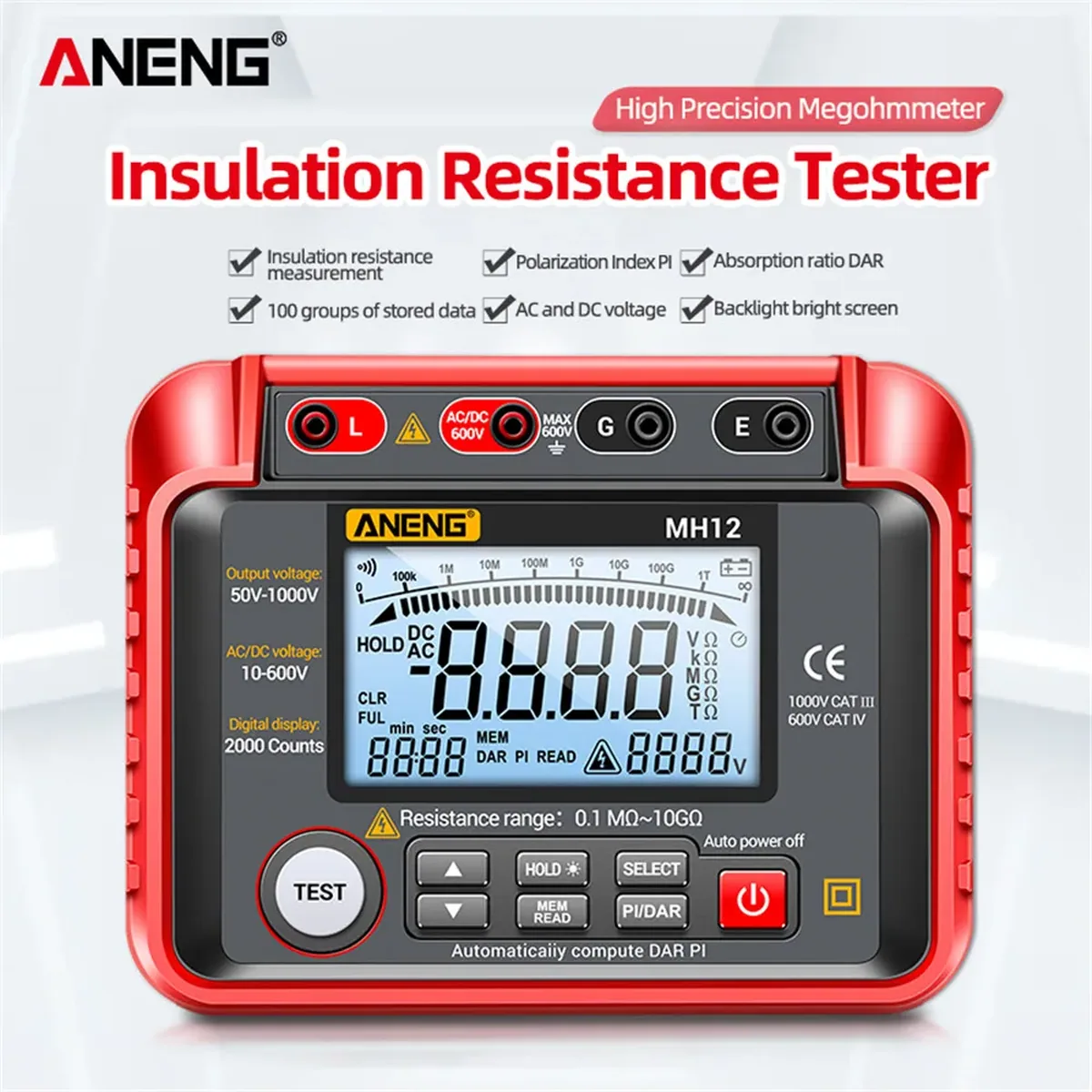 Insulation Resistance Tester | High-Voltage Megohmmeter for Cable & Earth Testing