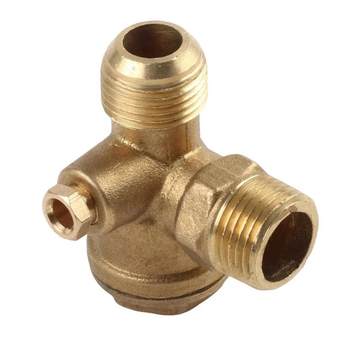 Air Compressor Check Valve | Brass 3-Port | 20mm Male Thread | 6mm Bore - Thumbnail 5