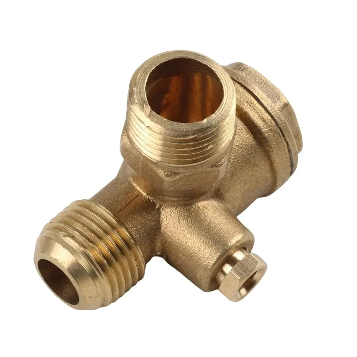 Air Compressor Check Valve | Brass 3-Port | 20mm Male Thread | 6mm Bore - Thumbnail 6