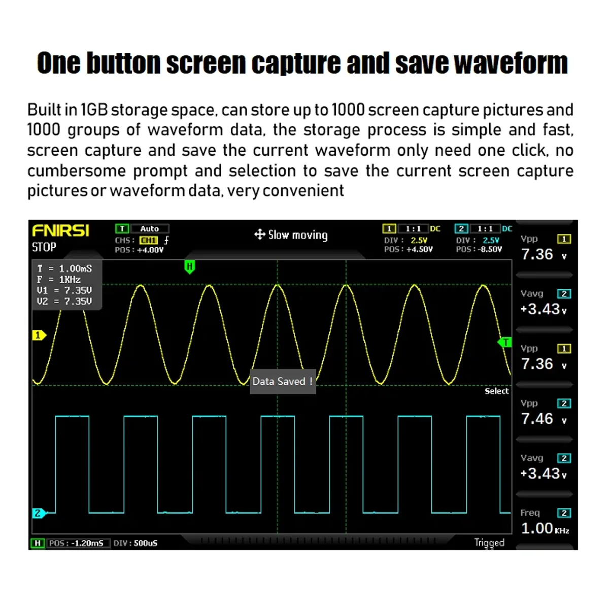 Oscilloscope Signal Generator | 100MHz* 2 Channel 1GSa/s | 1014D - Thumbnail 3