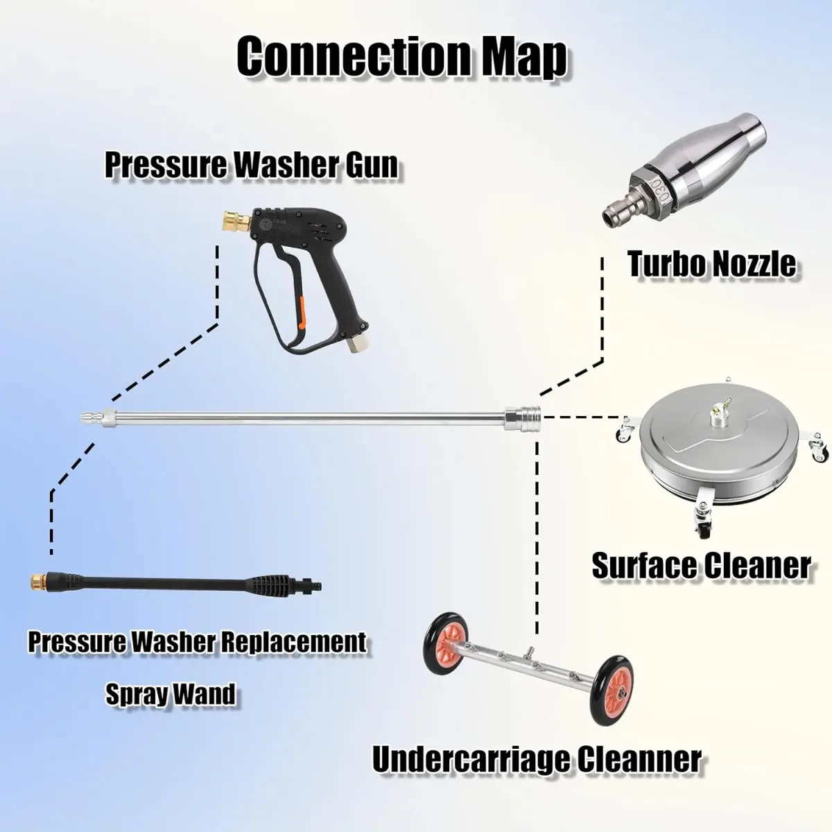 Pressure Washer Extension Lance 40cm | 1/4" Quick Connect | Stainless - Thumbnail 2