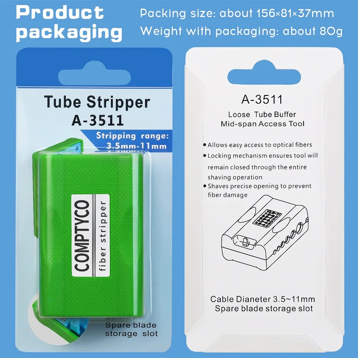 Loose Tube Fibre Stripping Tool A-3511 | 3.5 to 11mm | 6 Grooves - Thumbnail 8