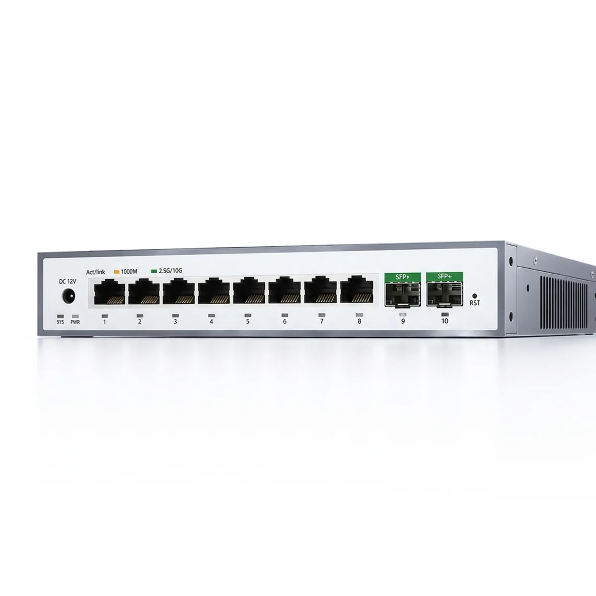8 Port 2.5G Network Switch | 2x 10G SFP+ Managed | Fanless VLAN LACP