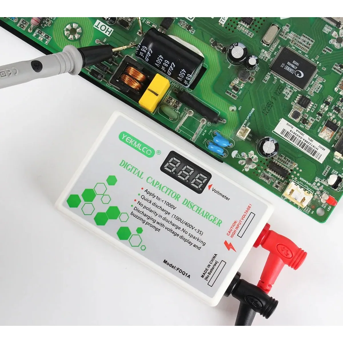 Digital Capacitor Discharge Tool | 10 to 1000V Voltage Display | FDQ1A or FDQ1 - Thumbnail 2