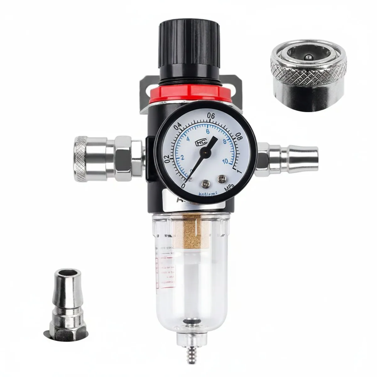1/4 Pneumatic Filter & Regulator | Oil-Water Separator for Air Compressors & Tools - Image 1